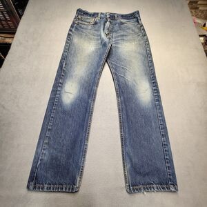 Levis 505 Jeans Mens 35x30 Straight Leg Denim Jeans Distressed